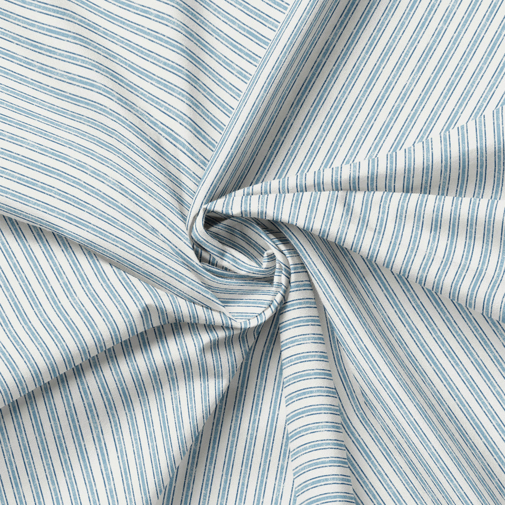 Sunny Days Ahead Collection-French Stripes-100% Cotton-Blue