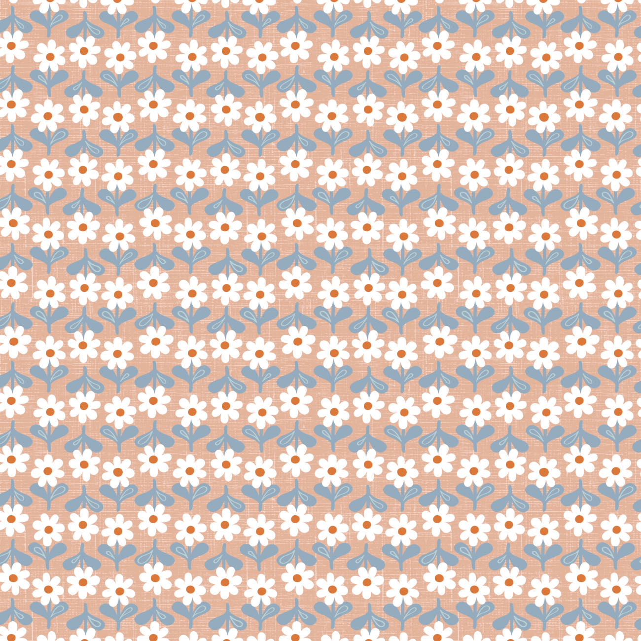 Collection Daisy Dukes- Daisy Rows-100% Coton-Pêche-27230202-01