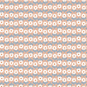 Collection Daisy Dukes- Daisy Rows-100% Coton-Pêche-27230202-01