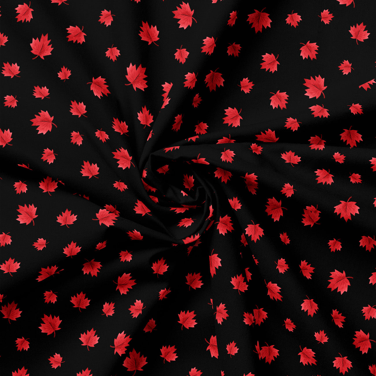 Oh Canada Collection-Maple Leaves-Black-100% Cotton-36250103-02