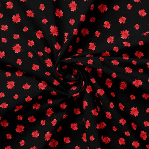 Oh Canada Collection-Maple Leaves-Black-100% Cotton-36250103-02