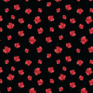 Oh Canada Collection-Maple Leaves-Black-100% Cotton-36250103-02