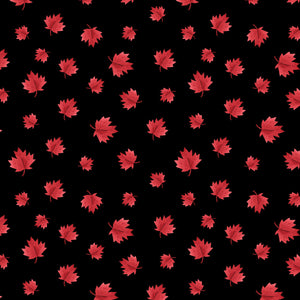 Oh Canada Collection-Maple Leaves-Black-100% Cotton-36250103-02