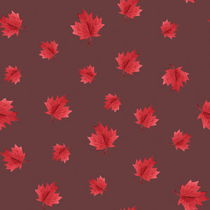 Oh Canada Collection-Maple Leaves-Dark Taupe-100% Cotton-36250103-03