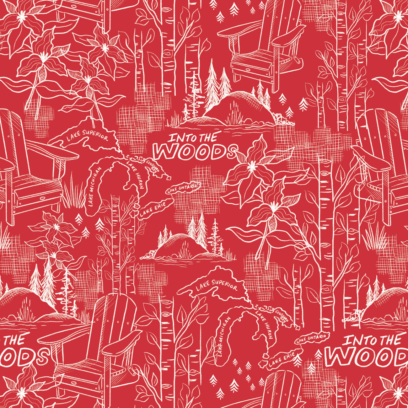 Oh Canada Collection-Into the Woods-Red-100% Cotton-36250104-01