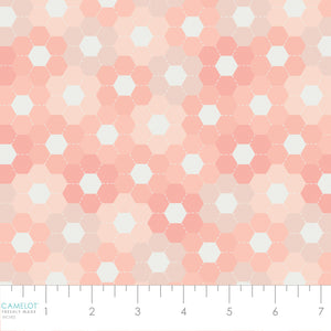 Hexie Flowers Collection-Medium Stitched Hexies-100% Cotton-Pink