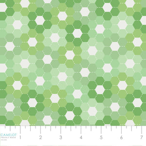 Hexie Flowers Collection-Medium Stitched Hexies-100% Cotton-Green