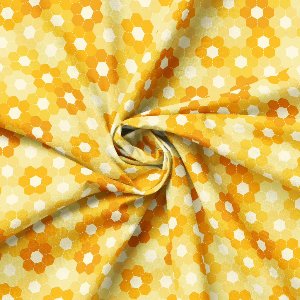 Hexie Flowers Collection-Medium Stitched Hexies-100% Cotton-Yellow