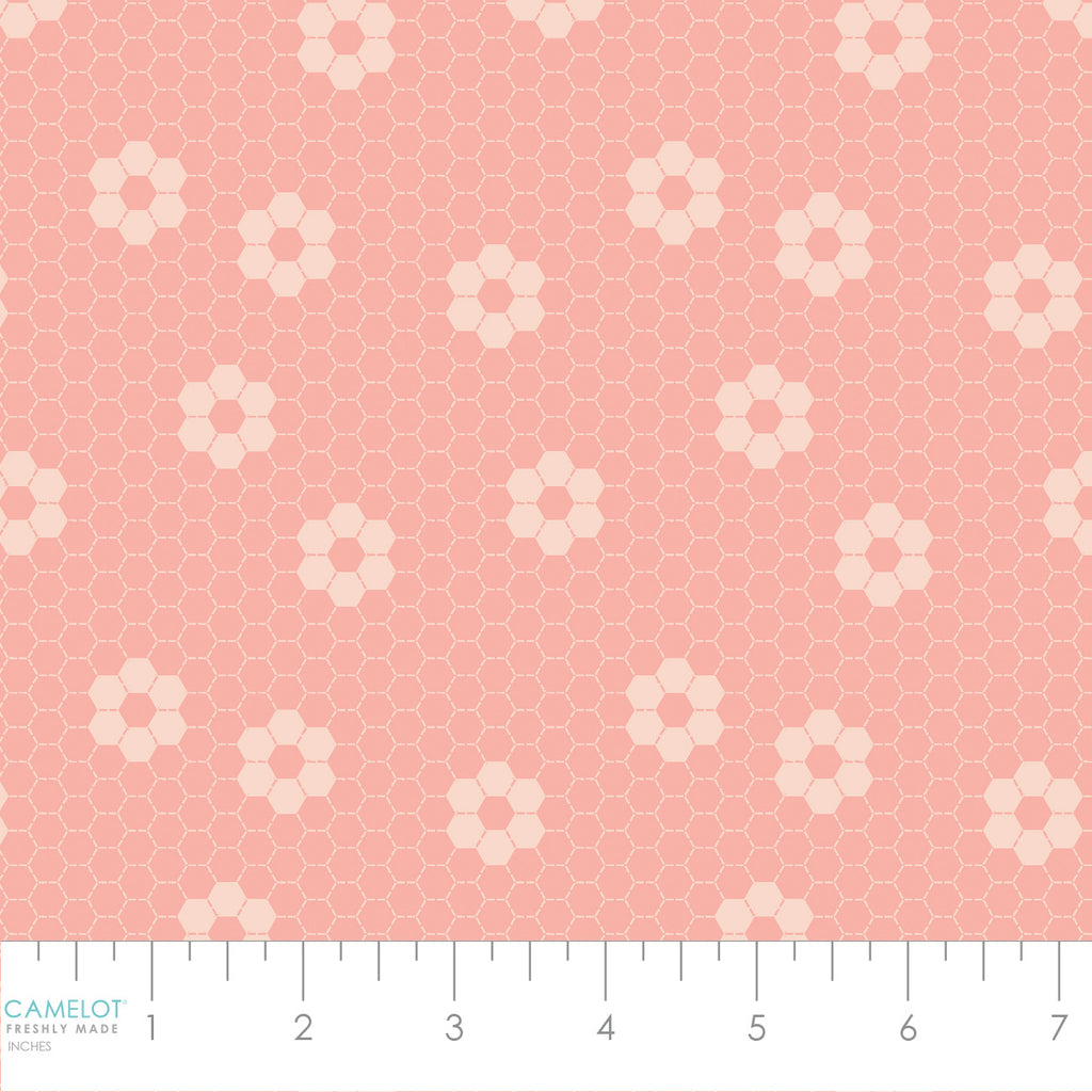 Hexie Flowers Collection-Small Stitched Hexies-100% Cotton-Pink