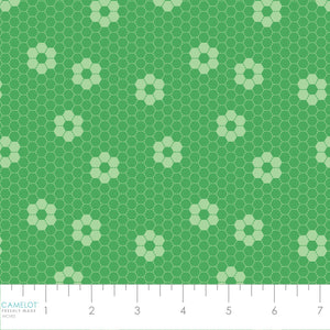 Hexie Flowers Collection-Small Stitched Hexies-100% Cotton-Green