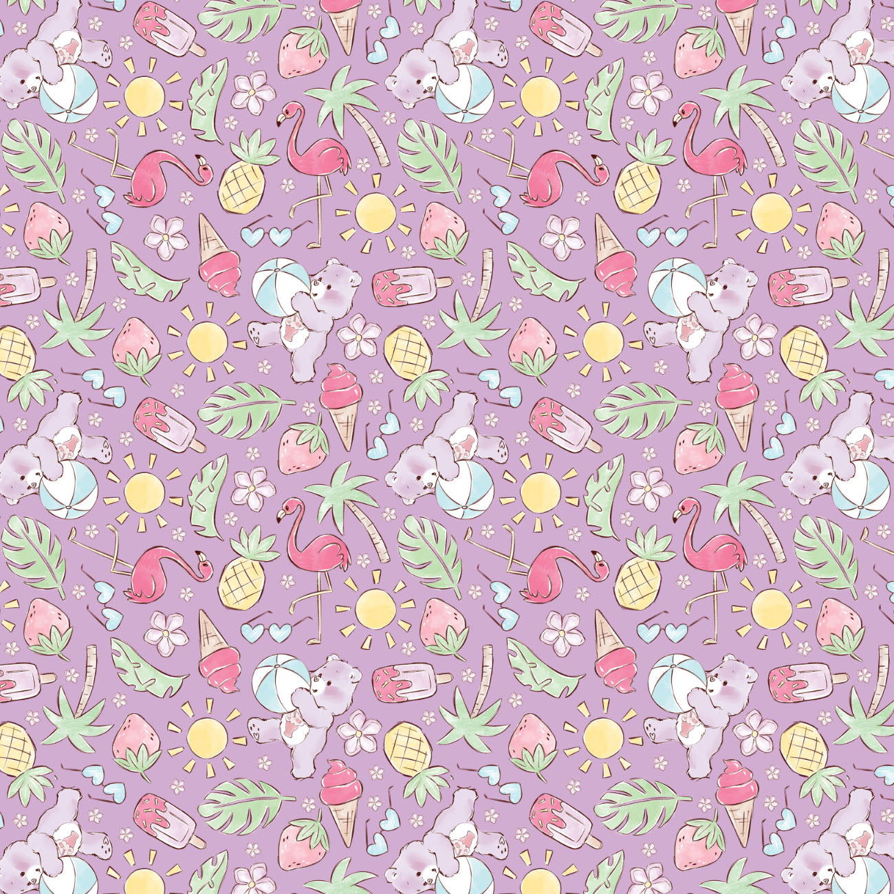 Collection Calinours Bébés Vive L'Été-Plaisir au Soleil-44011305-01-Mauve