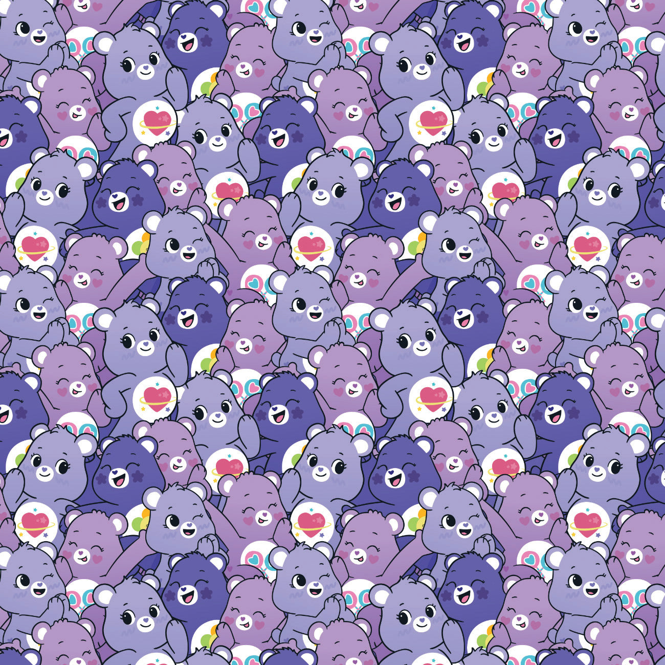 Care Bears Party Time Collection-Purple Bears-Purple-100% Cotton-44011403-01