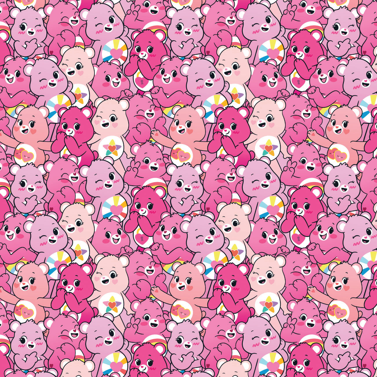 Care Bears Party Time Collection-Pink Bears-Pink-100% Cotton-44011404-01