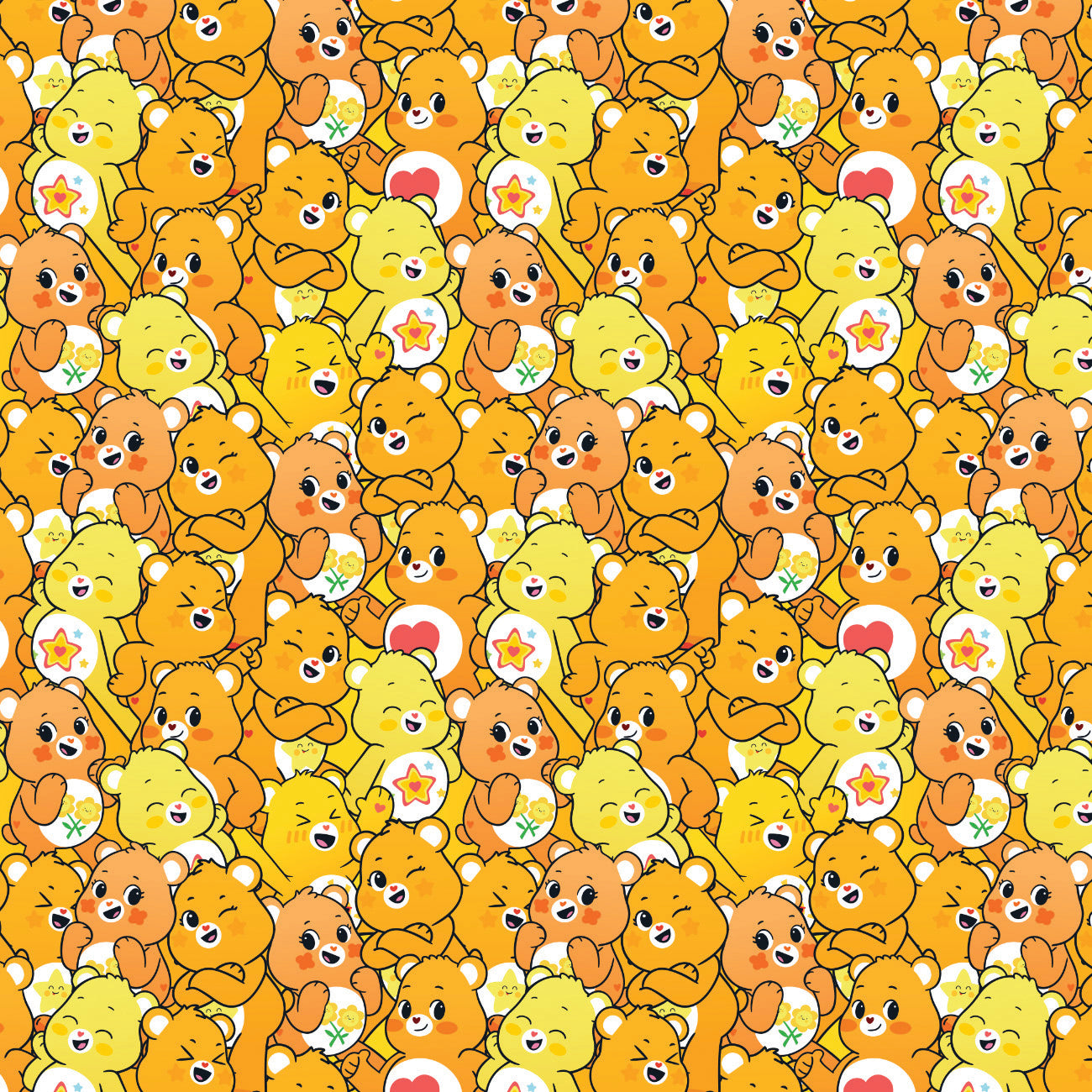 Care Bears Party Time Collection-Yellow Bears-Yellow-100% Cotton-44011405-01