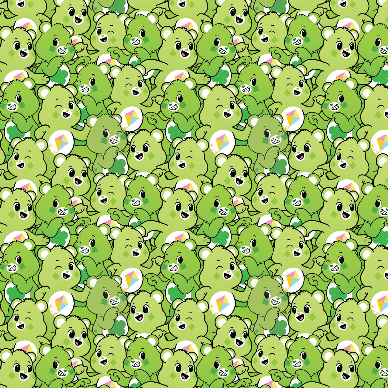 Care Bears Party Time Collection-Green Bears-Green-100% Cotton-44011406-01