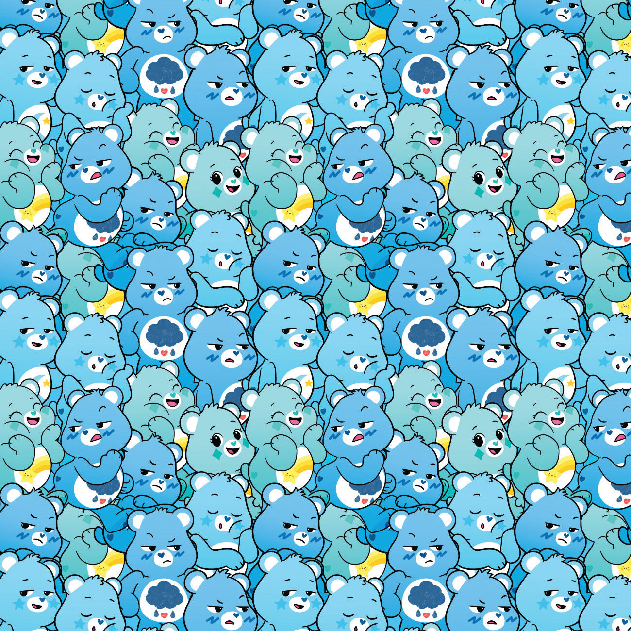 Care Bears Party Time Collection-Blue Bears-Blue-100% Cotton-44011407-01