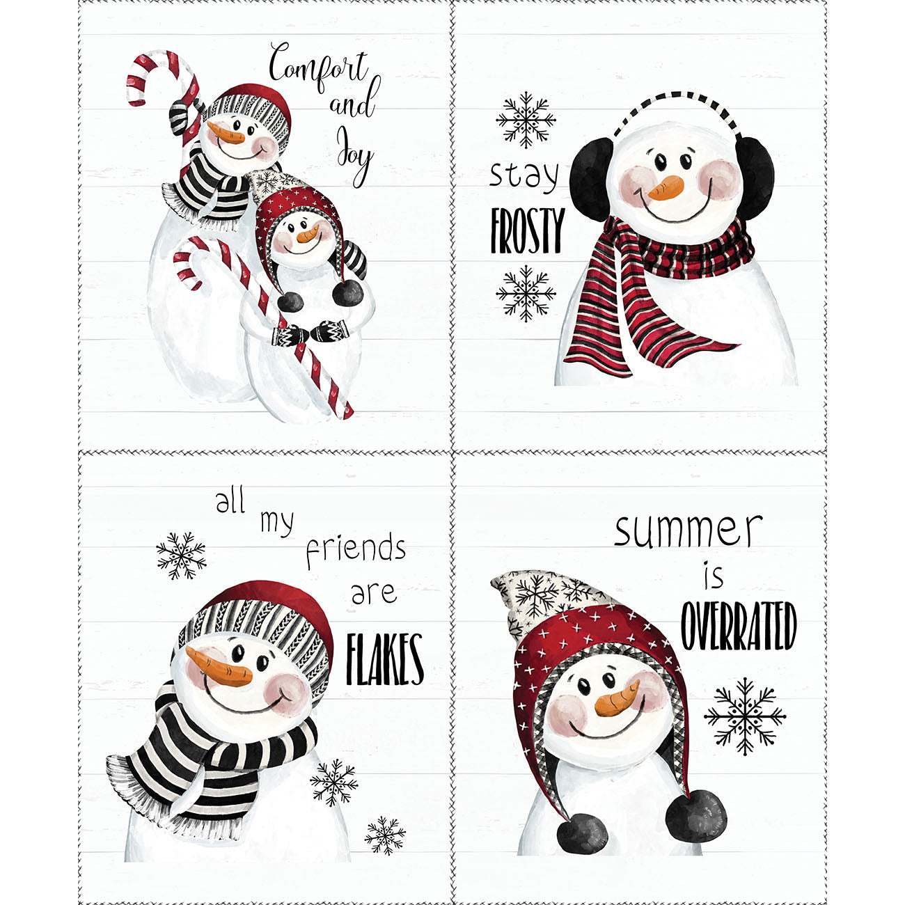 Comfort and Joy Collection-FQ Frosty Panel-100% Cotton-Multi-49230108P-01