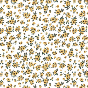 Collection Happy Fallidays-Bouquets de tournesols-100% coton-Blanc-49230202-01