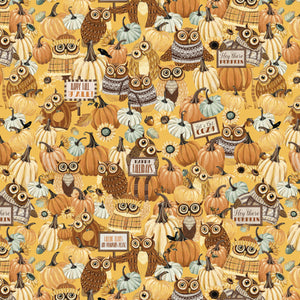 Collection Happy Fallidays-Patch hibou-100% coton-jaune-49230204-02