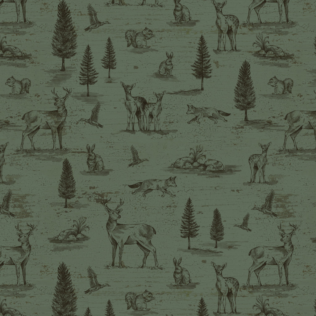 Lodge Life Collection-Scenery-100% coton-vert-49230303-02