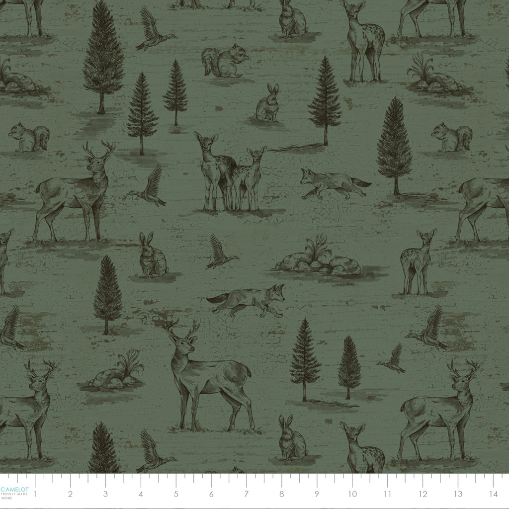 Lodge Life Collection-Scenery-100% coton-vert-49230303-02