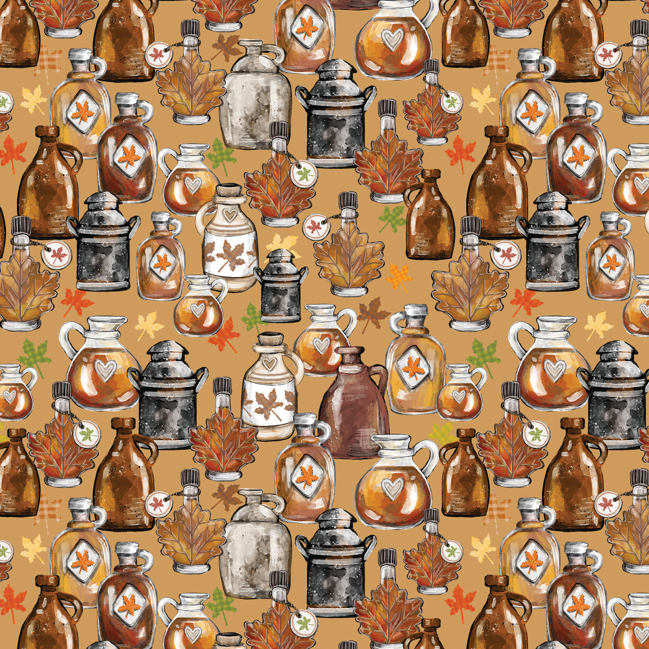 Fun on Tap Collection-Maple Syrup-Amber-Quilting Fabrics-49240203-01