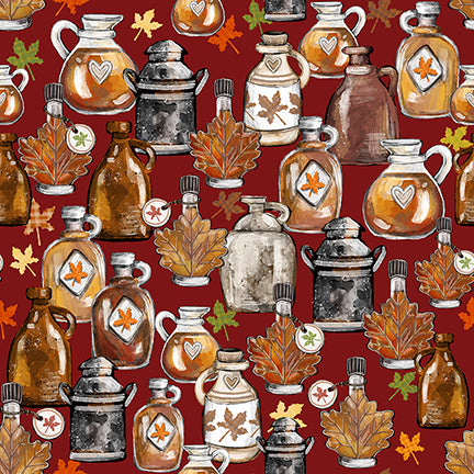 Fun on Tap Collection-Maple Syrup-Red-Quilting Fabrics-49240203-02