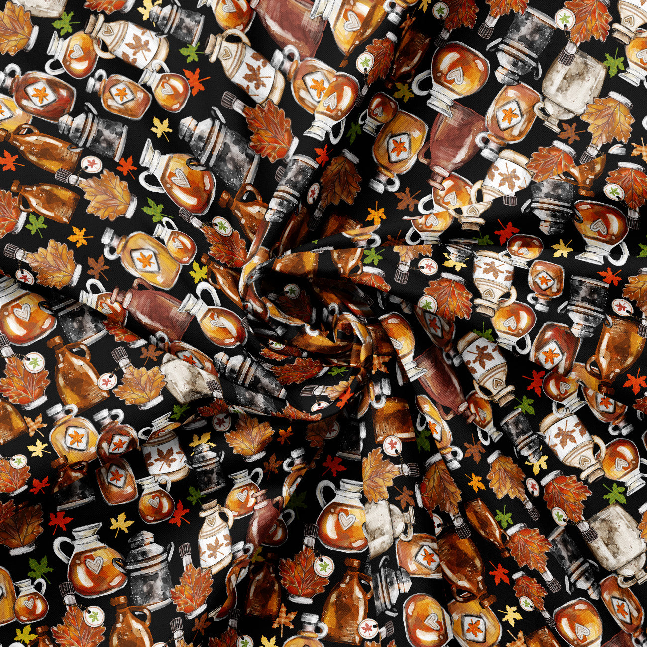 Fun on Tap Collection-Maple Syrup-Black-Quilting Fabrics-49240203-03