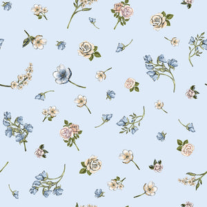 Tea and Poetry Collection-Scattered Florals-Light Blue-49240604-03