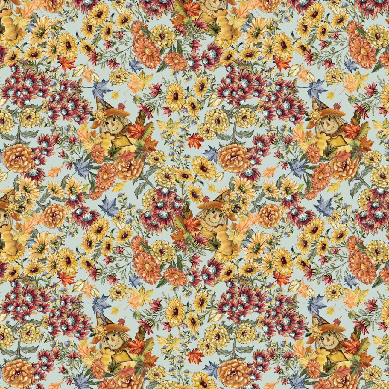 Pumpkin Patch Keeper Collection-Cozy Countryside-Light Aqua-100% Cotton-49250101-02