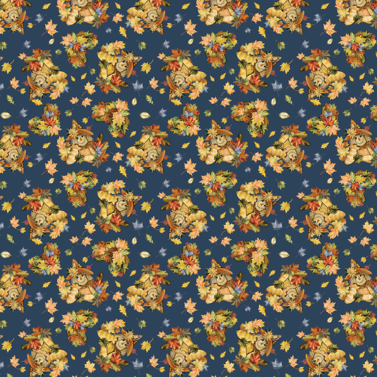 Pumpkin Patch Keeper Collection-Friendly Scarecrows-Navy-100% Cotton-49250103-02