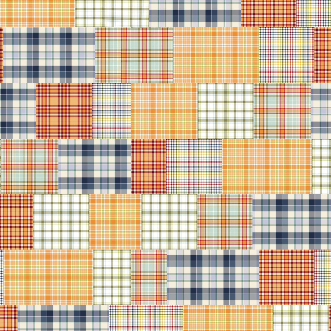 Pumpkin Patch Keeper Collection-Patchwork Plaid-Multi-100% Cotton-49250104-01