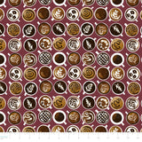 The Golden Roast Collection-Coffee Art-Quilting Cotton- Burgundy-49250402-02