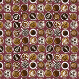 The Golden Roast Collection-Coffee Art-Quilting Cotton- Burgundy-49250402-02