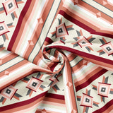 Collection Chalet Sugar Pine-Rayure Géo Charmant-Rose-100% Coton-49260105-02