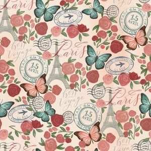 Fleurs & Flutter Collection-Paris-Beige-100% Cotton-50250101-01