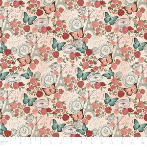 Fleurs & Flutter Collection-Paris-Beige-100% Cotton-50250101-01