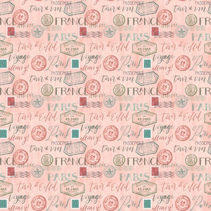 Fleurs & Flutter Collection-Passport Stamps-Pink-100% Cotton-50250103-01