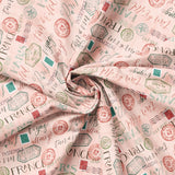 Fleurs & Flutter Collection-Passport Stamps-Pink-100% Cotton-50250103-01