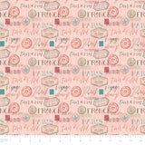 Fleurs & Flutter Collection-Passport Stamps-Pink-100% Cotton-50250103-01