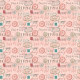 Fleurs & Flutter Collection-Passport Stamps-Pink-100% Cotton-50250103-01