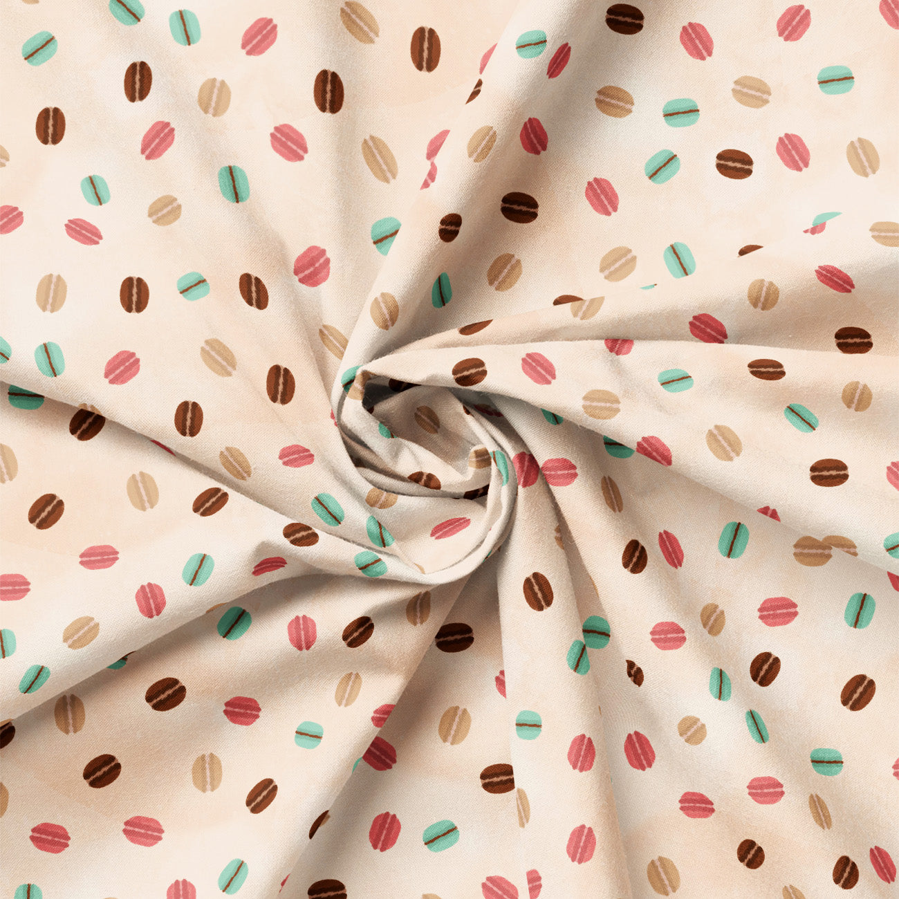 Fleurs & Flutter Collection-Macarons-Beige-100% Cotton-50250105-01