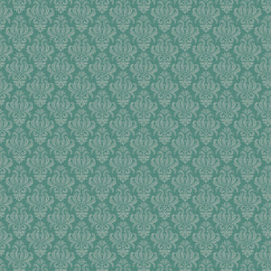 Fleurs & Flutter Collection-Damask-Light Turquoise-100% Cotton-50250106-01