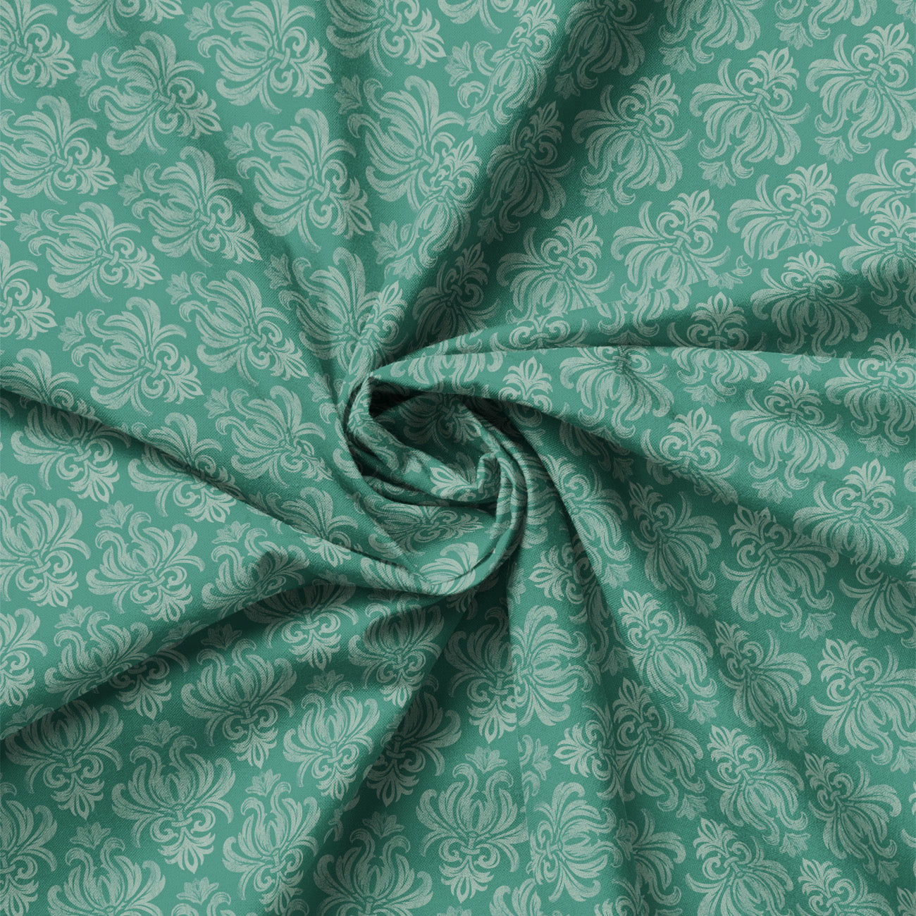Fleurs & Flutter Collection-Damask-Light Turquoise-100% Cotton-50250106-01