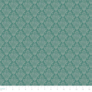 Fleurs & Flutter Collection-Damask-Light Turquoise-100% Cotton-50250106-01