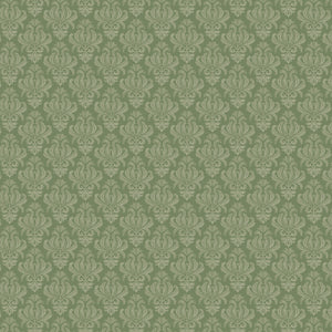 Fleurs & Flutter Collection-Damask-Green-100% Cotton-50250106-03