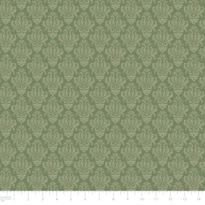 Fleurs & Flutter Collection-Damask-Green-100% Cotton-50250106-03
