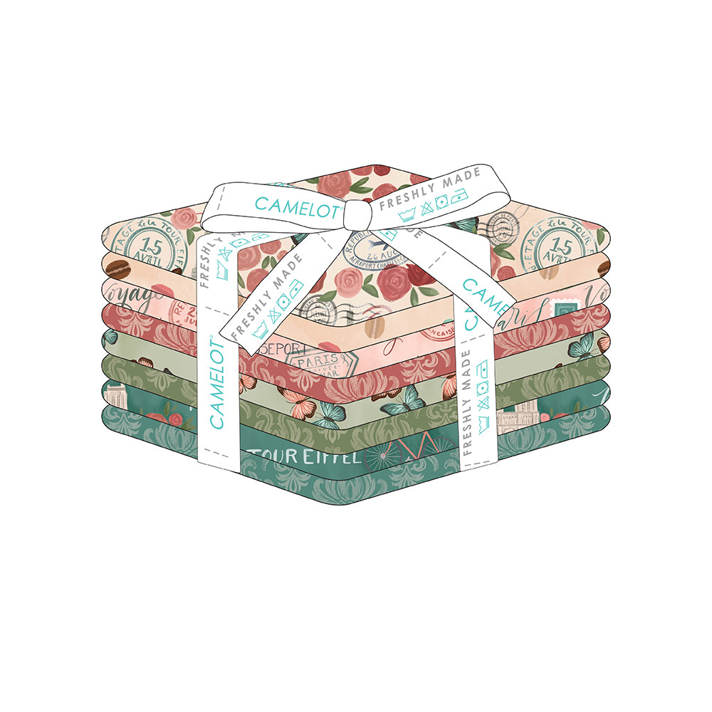 Fleurs & Flutter Collection Fat Quarter Bundle (8 pieces)-Multi-100% Cotton-50250106FQB