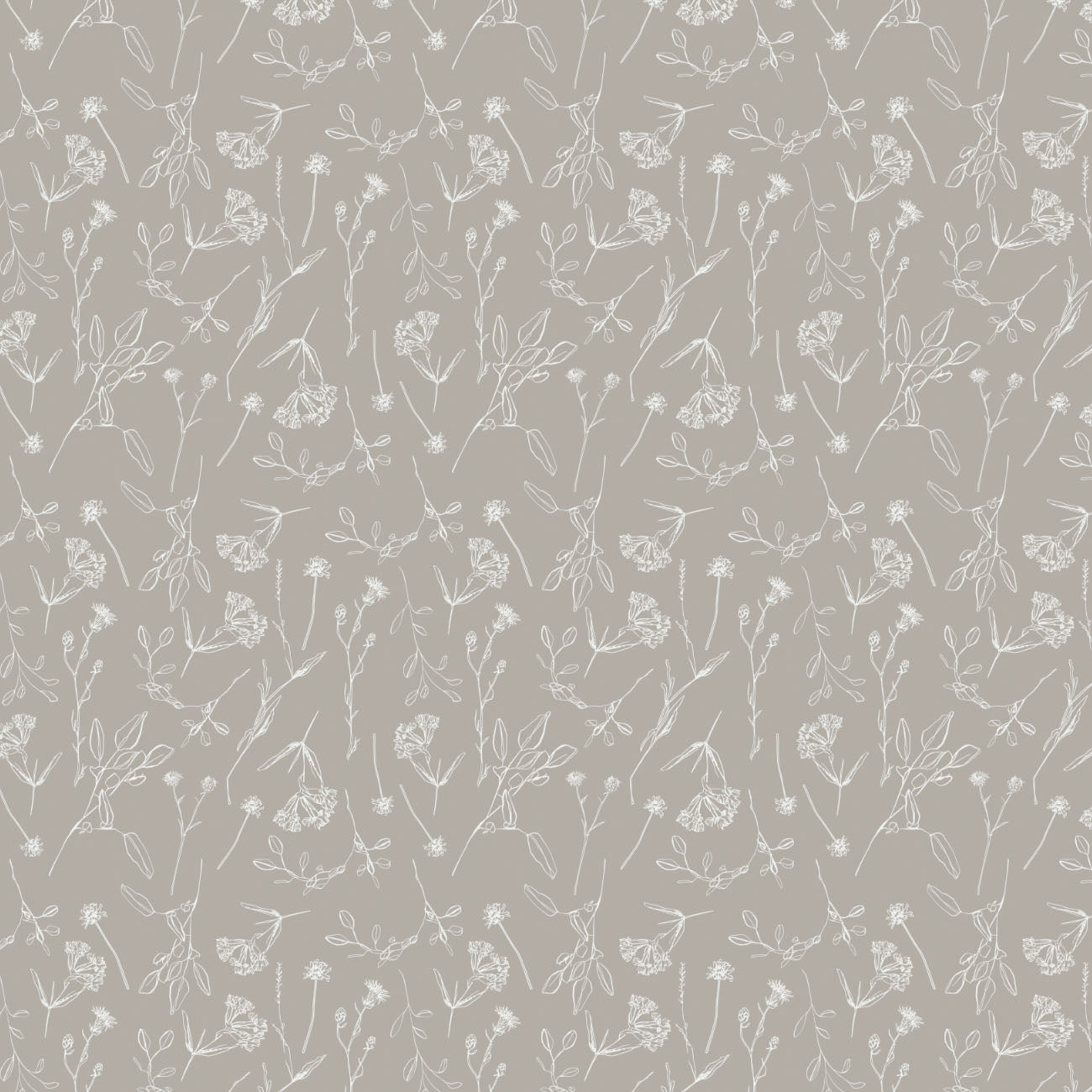 Collection Lilas du Matin -  Floral pressé-100% coton-Gris-52230105-01
