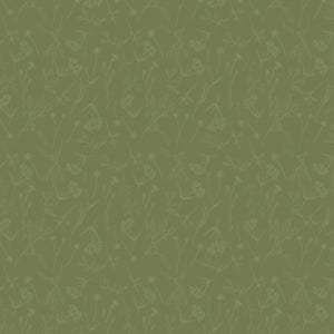 Morning Lilac Collection-Pressed Floral-100% Cotton-Green-52230105-03